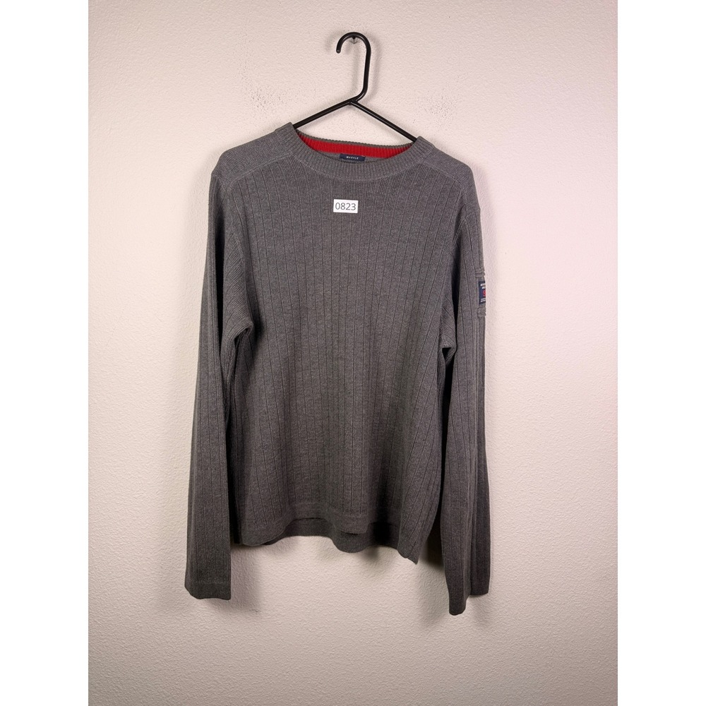 Abercrombie and Fitch Mens Grey Ribbed Muscle Fit Crewneck Sweater Large